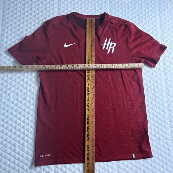 Nike Mens NBA Houston Rockets Dri-fit The Nike Tee SS Shirt Red Sz Med - Picture 2 of 8